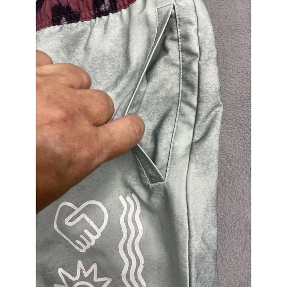 Stance Shorts Mens XL Green Complex Hybrid Beach Wicking Stretch Outdoor Swim - Picture 13 of 15